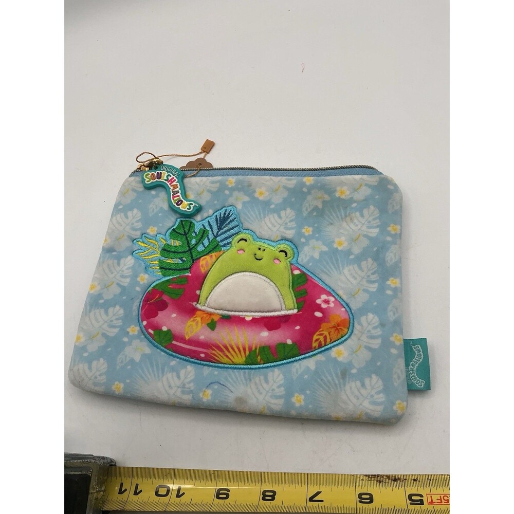 Squishmallows Frog Zipper Pouch Cosmetic Bag Coin Purse Tropical Floral 2024